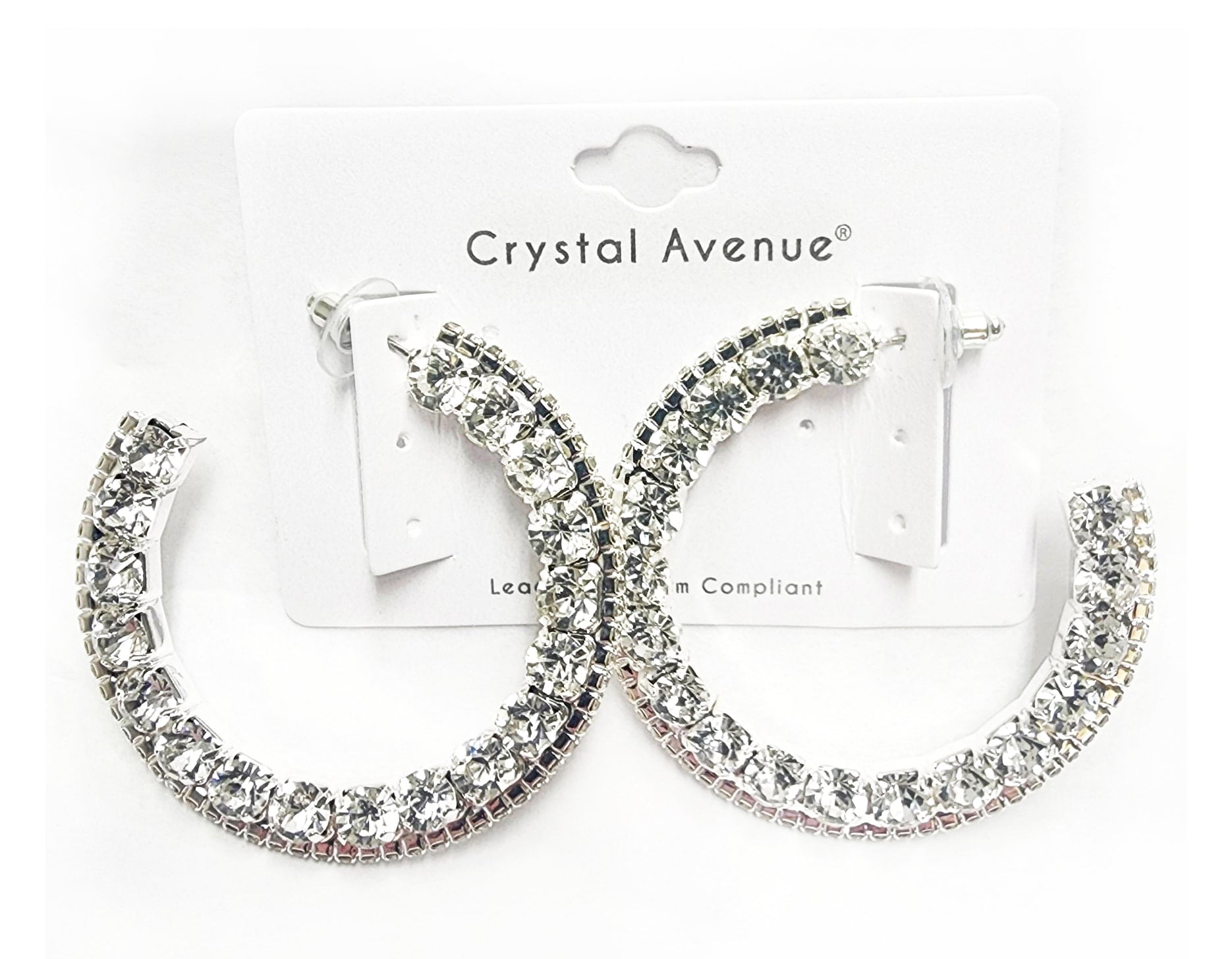 Crystal avenue hoop deals earrings