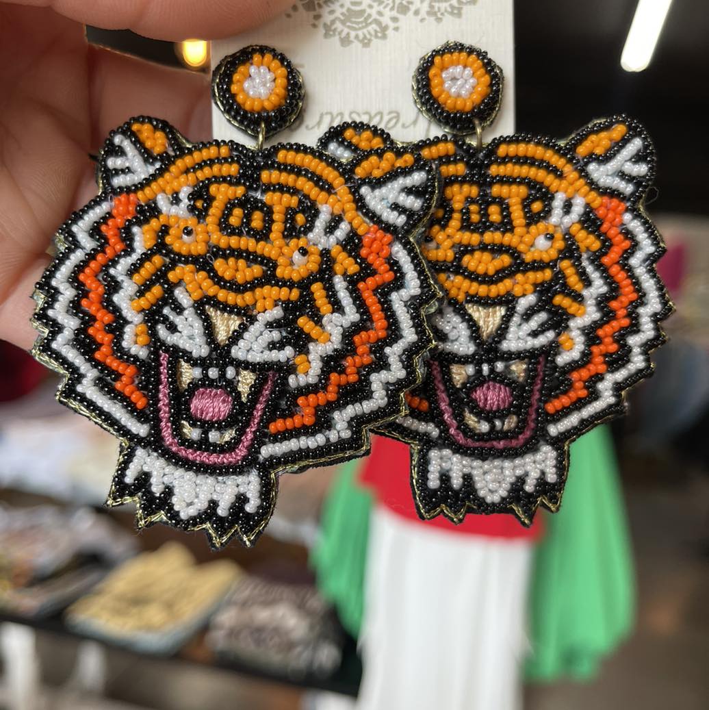 Fun Game Day Tiger Earrings