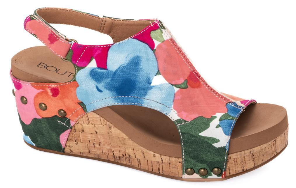 Carley Floral Wedge Sandals