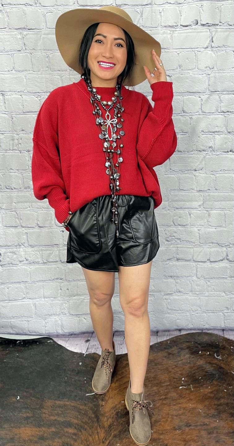 Faux Leather Shorts