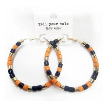 Load image into Gallery viewer, Gameday Hoop Beaded Earrings - Post
