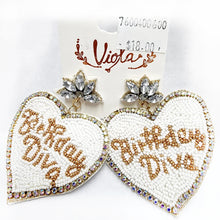 Load image into Gallery viewer, Beaded Birthday Diva Earrings - Post
