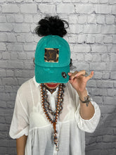 Load image into Gallery viewer, HC  Repurposed LV Leopard Cowhide Messy-Bun Hat
