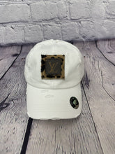 Load image into Gallery viewer, HC  Repurposed LV Leopard Cowhide Messy-Bun Hat
