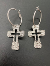 Load image into Gallery viewer, Loop Cross Earrings
