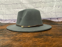 Load image into Gallery viewer, Felt Fedora With Leather Trim
