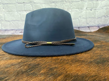 Load image into Gallery viewer, Felt Fedora With Leather Trim
