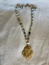 Load image into Gallery viewer, “Amazonite Stone“ Single Initial Necklace
