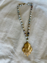 Load image into Gallery viewer, “Amazonite Stone“ Single Initial Necklace
